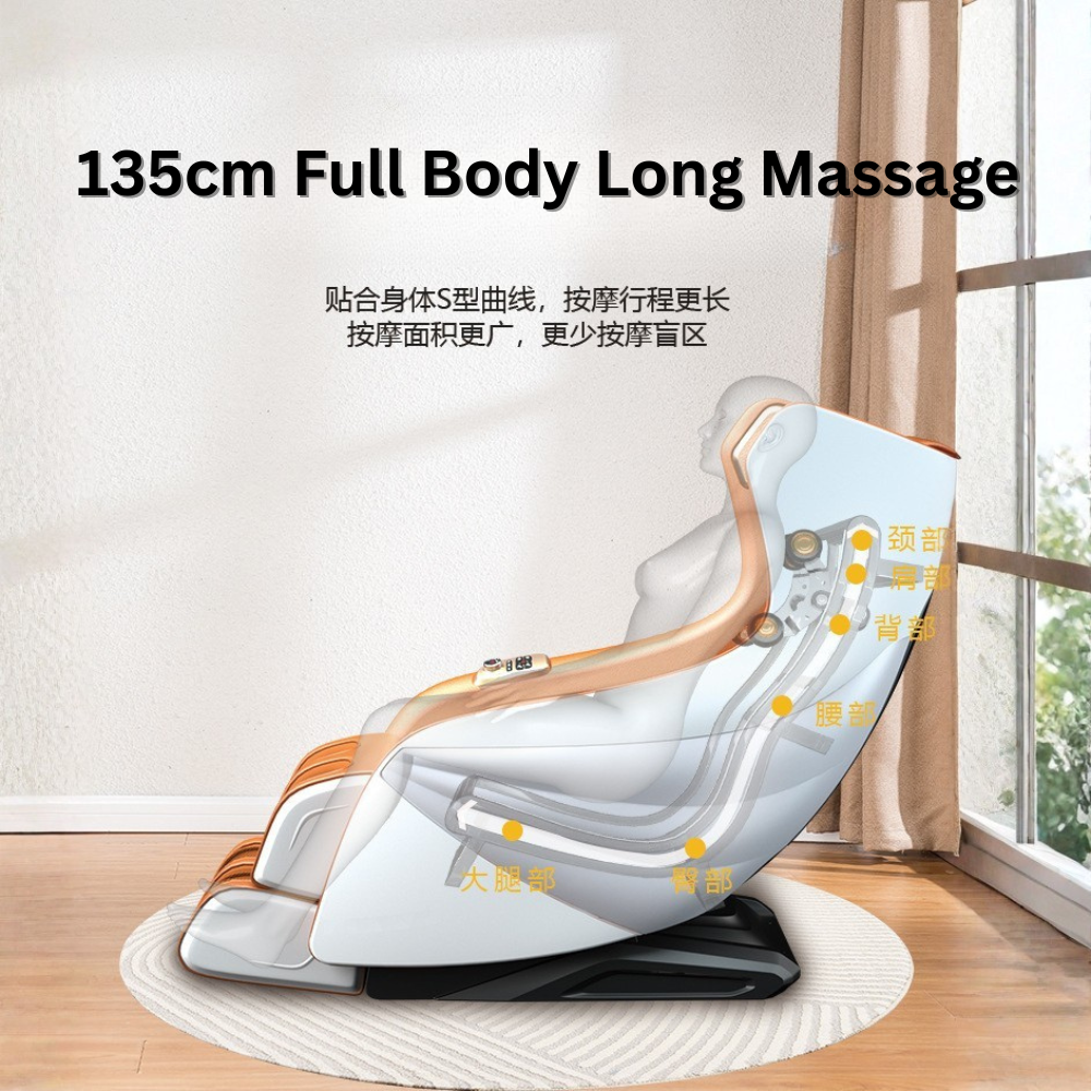 3D Mini Full Body Massage Chair Orange & Blue