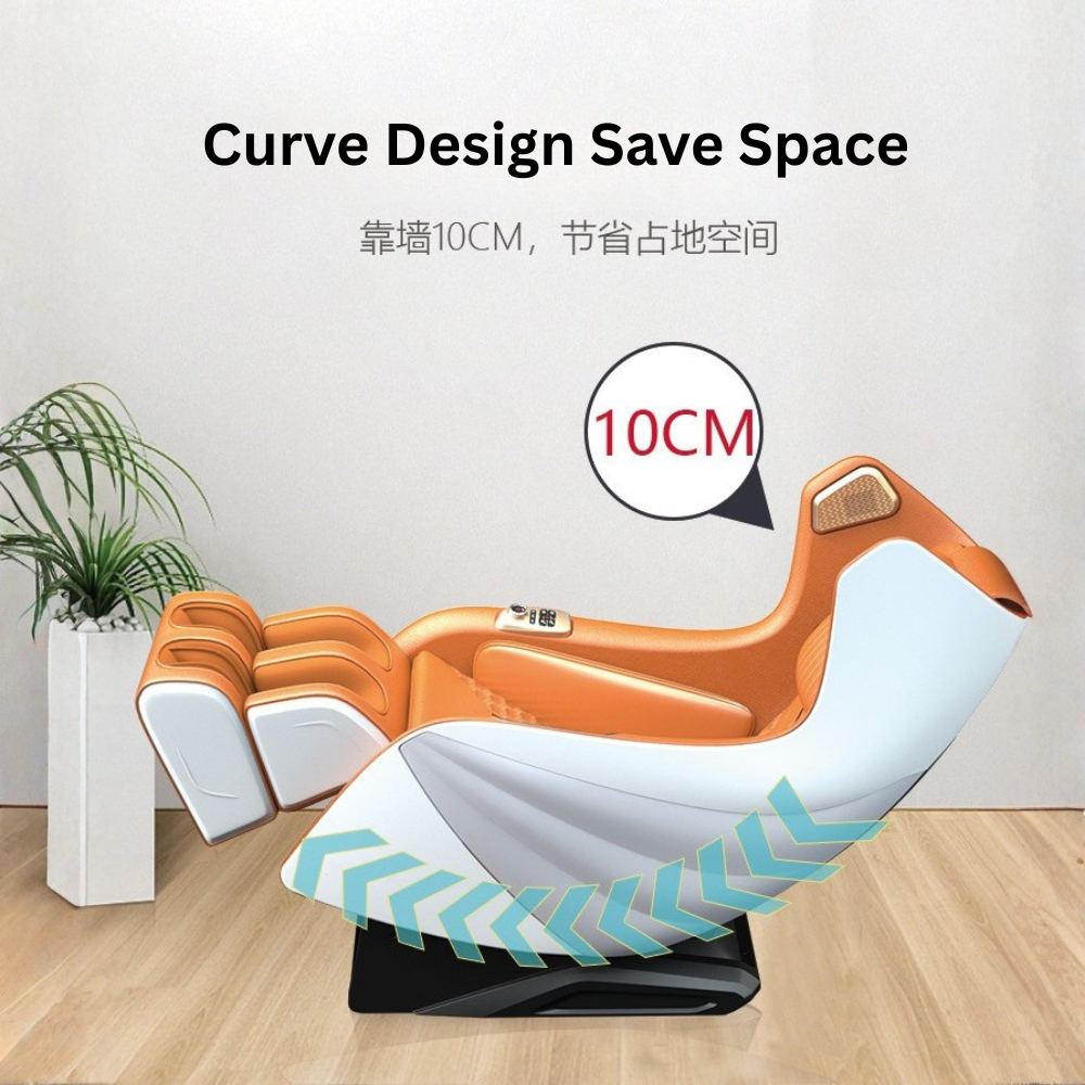 3D Mini Full Body Massage Chair Orange & Blue