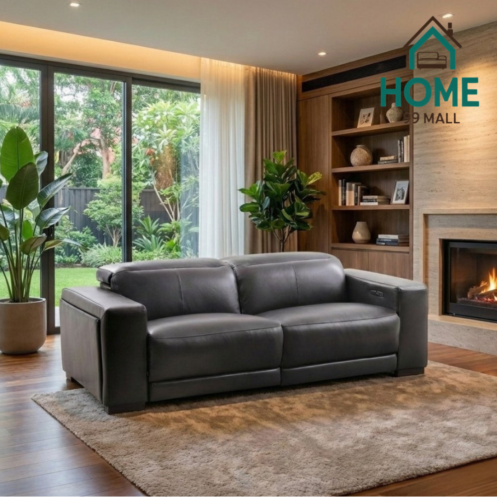 Cow Leather Electric Recliner Sofa 2.5 Seaters