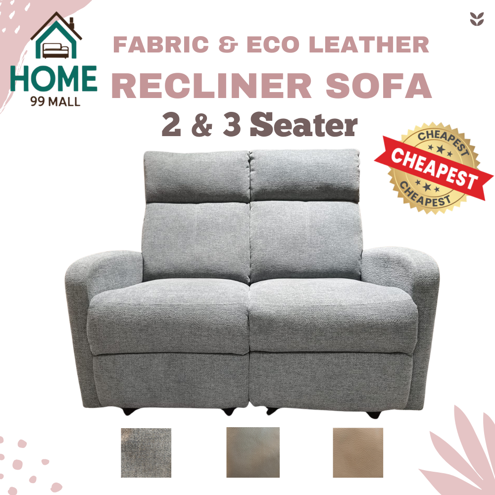 Fabric & Eco Leather Manual Recliner Sofa | 2 / 3 Seater