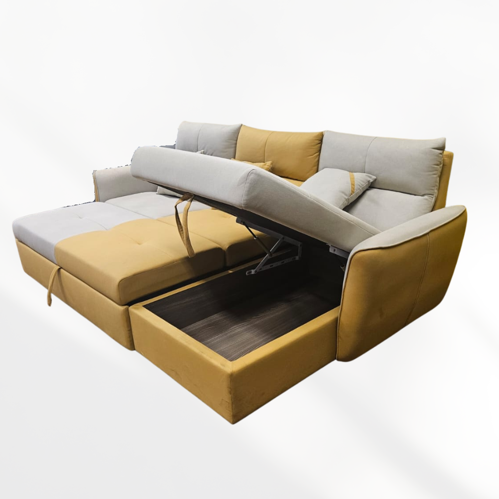 2-Seater with Chaise QUEEN Sofa Bed