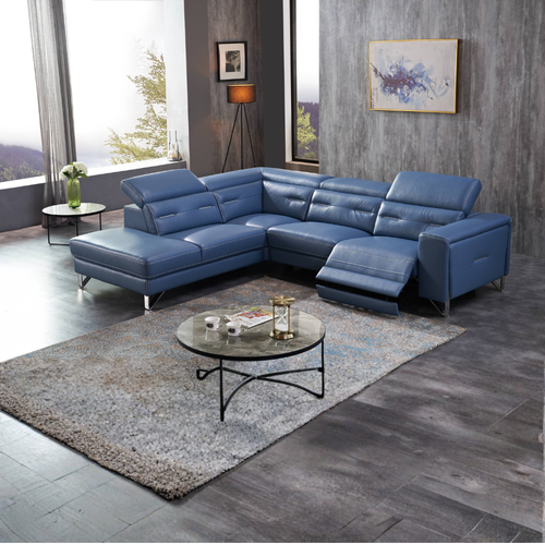 4.5 Seater L-Shape Cowhide Leather Electric Recliner Sofa