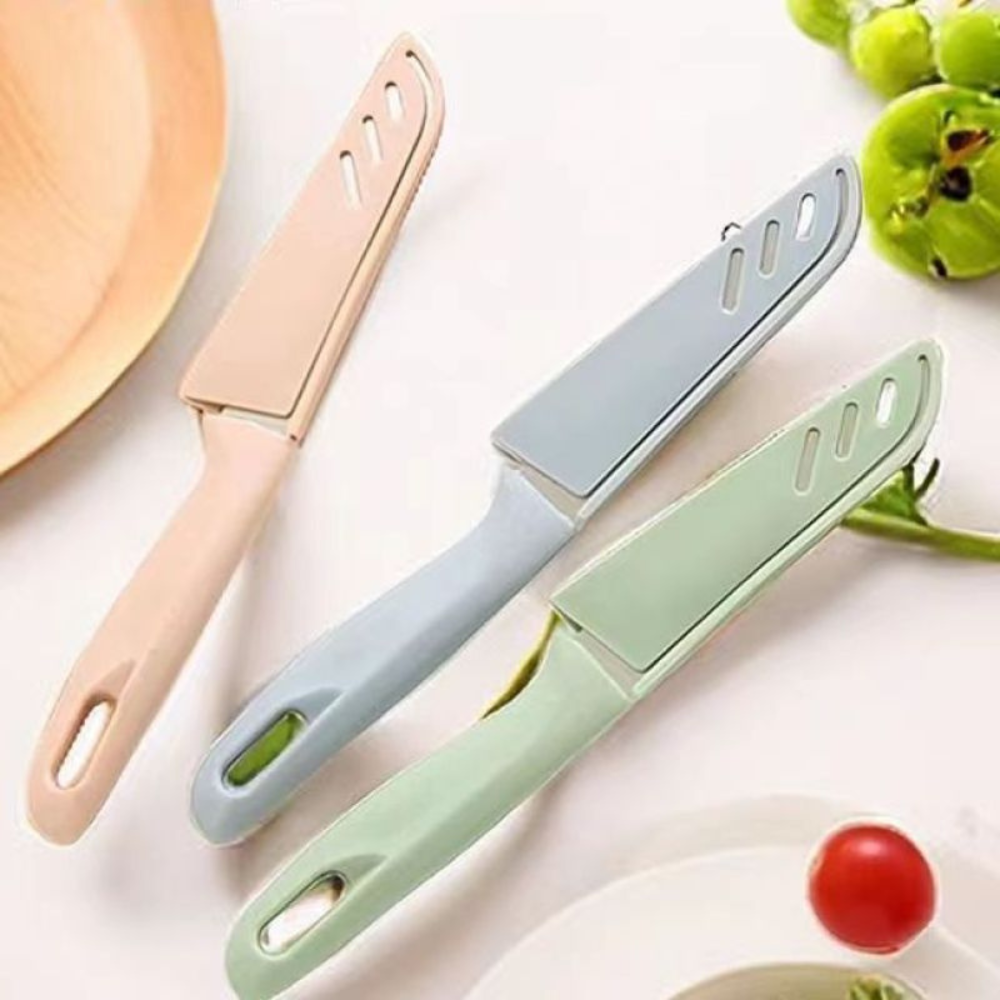 Stainless Steel Fruits Vegetables Kitchen Knife with Cover