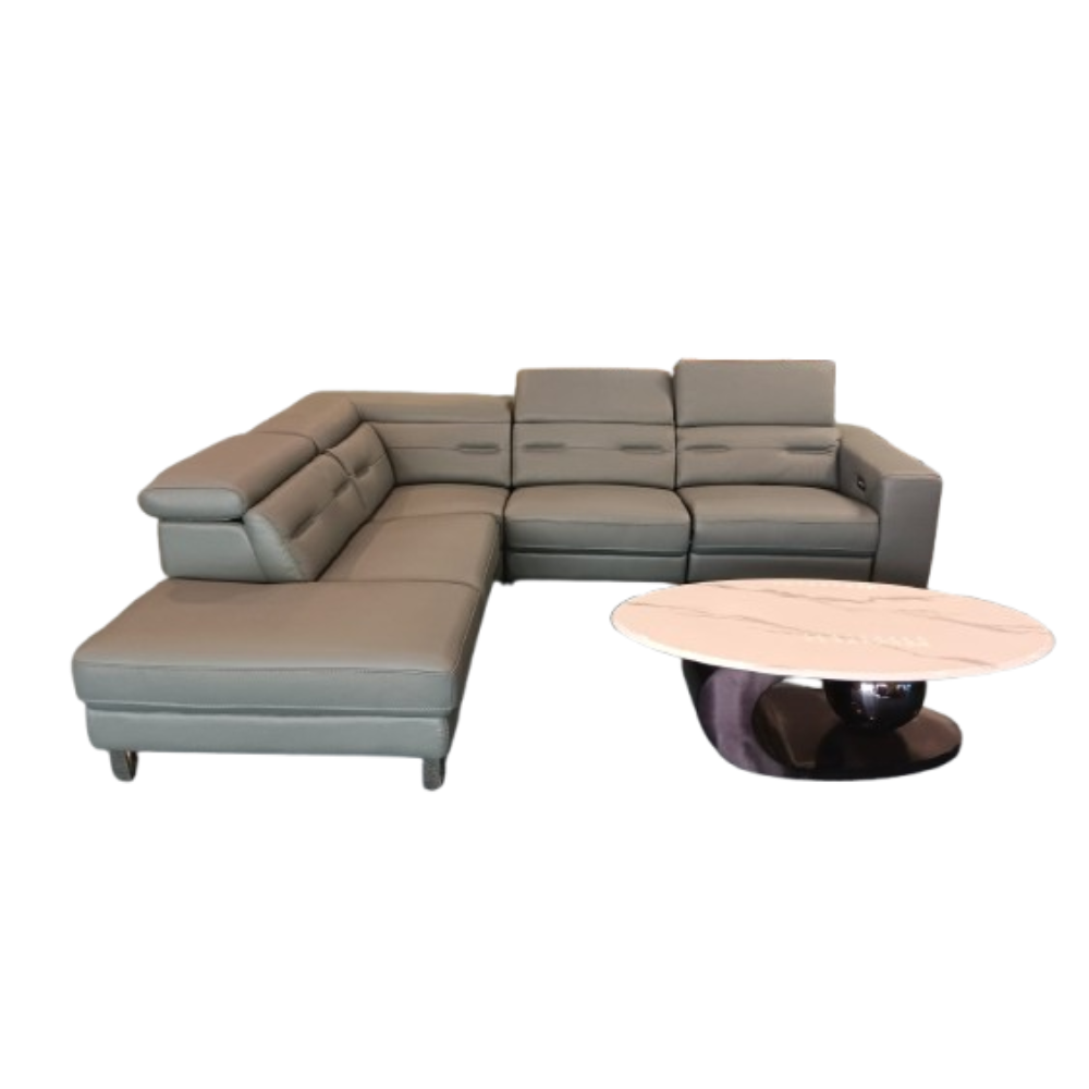 4.5 Seater L-Shape Cowhide Leather Electric Recliner Sofa