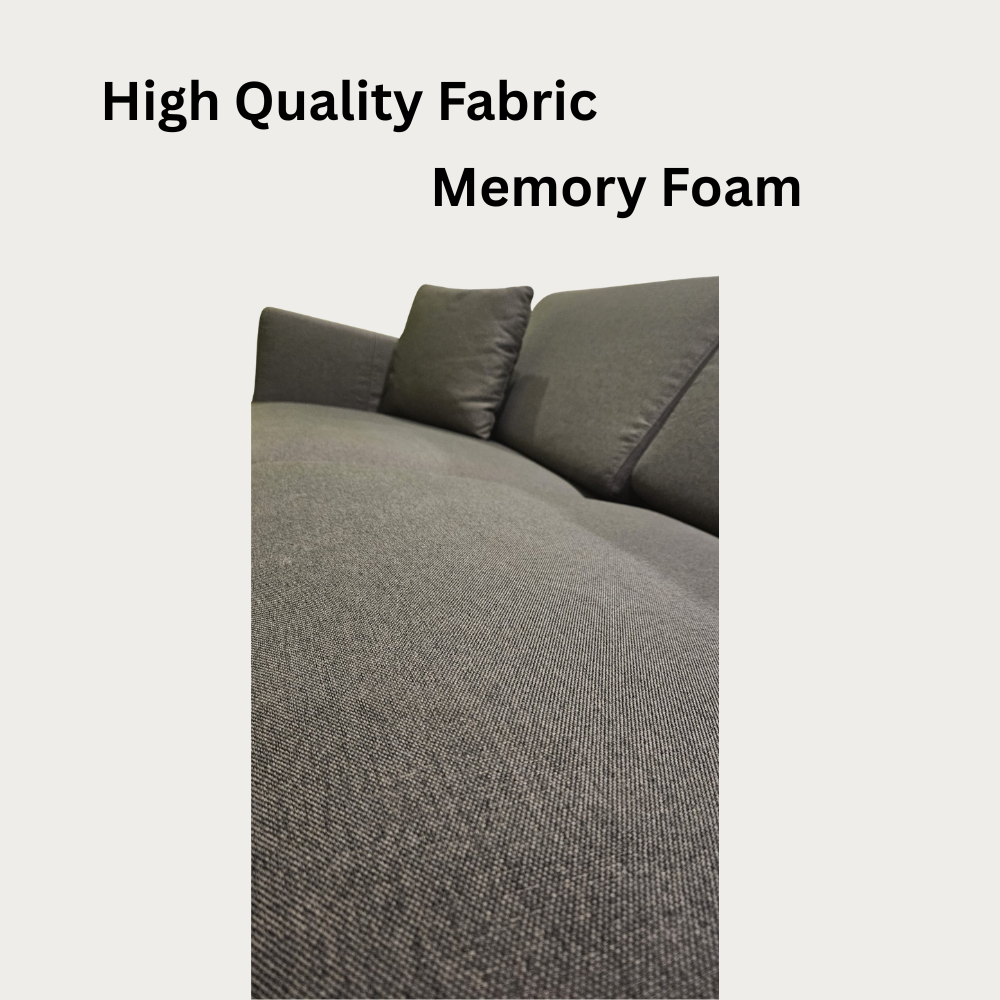 2.5 Seater Fabric Sofa (Dark Grey) | Washable Covers