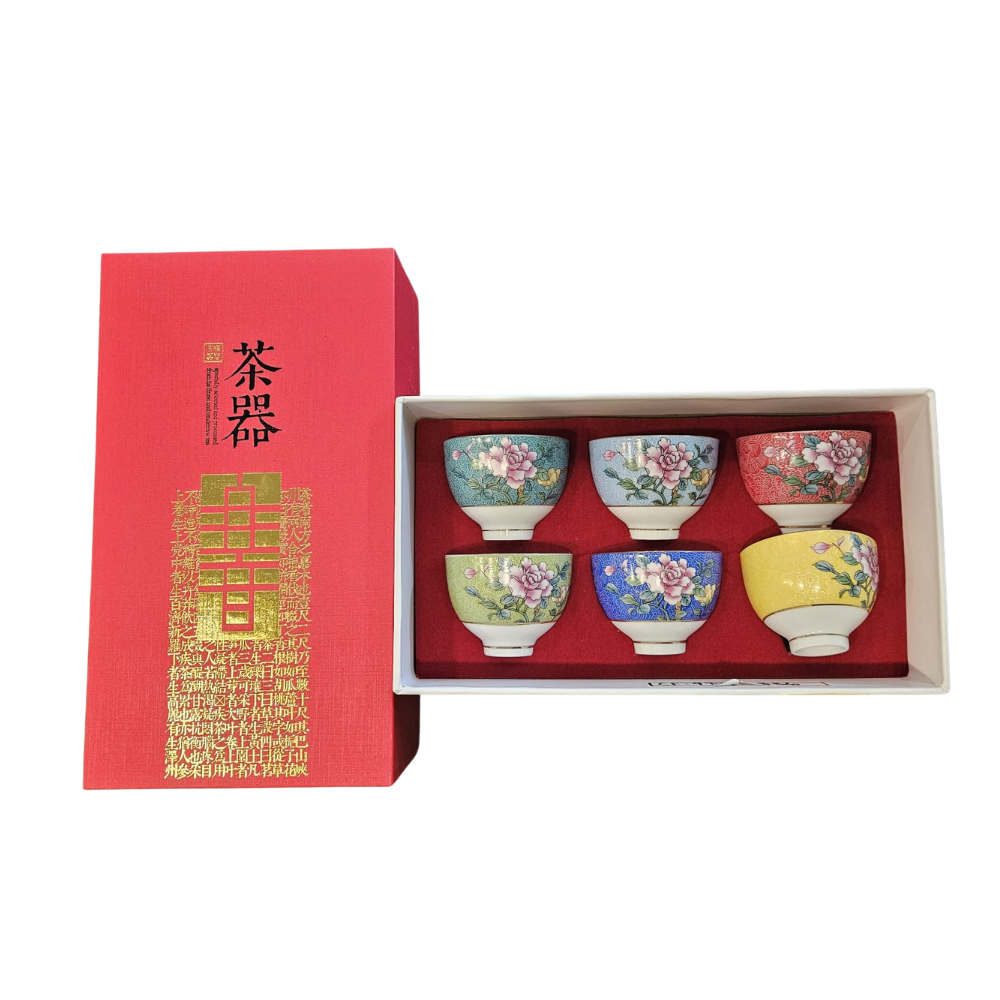 JingDeZhen Imperial-Style Enamel Tea Set - 6 pcs
