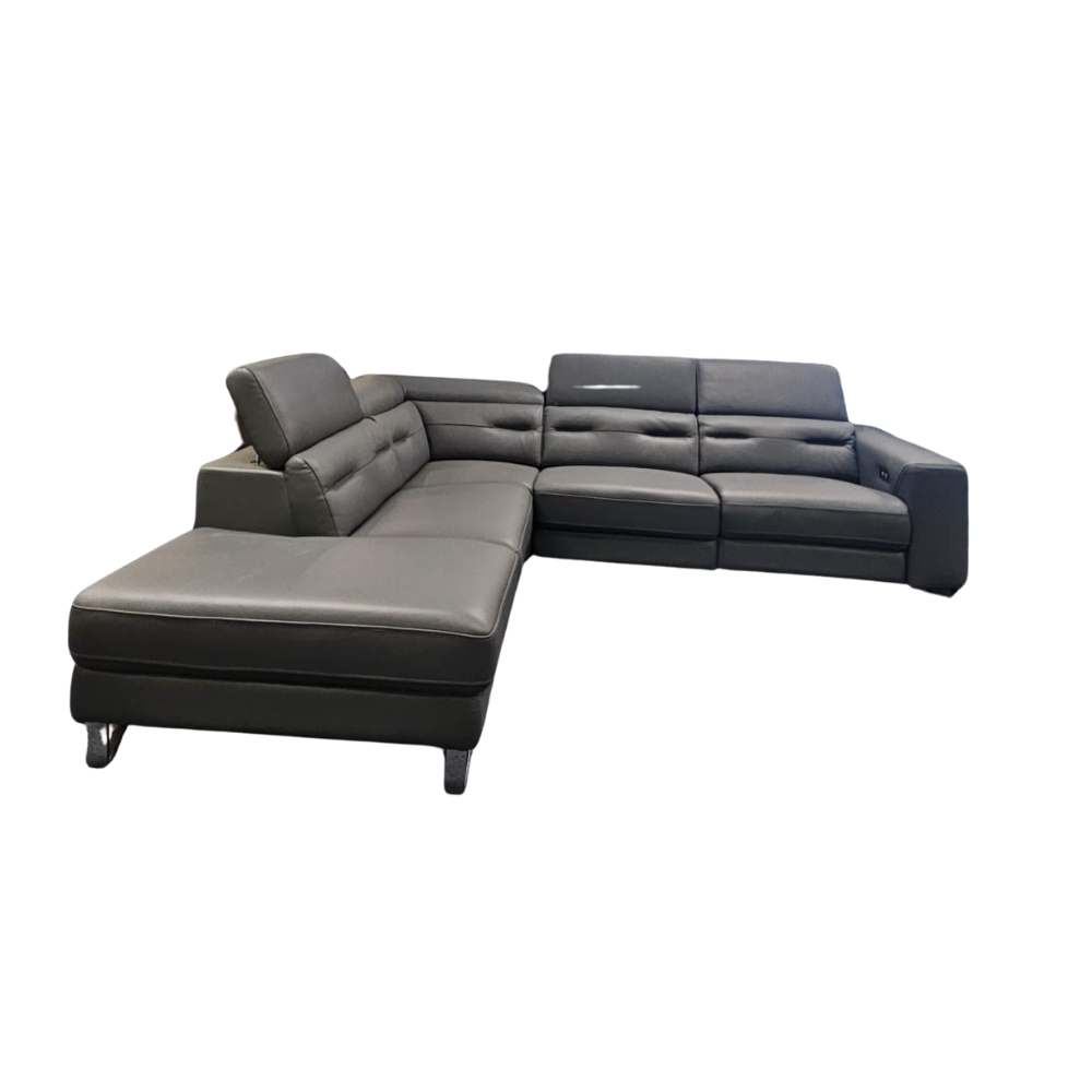 4.5 Seater L-Shape Cowhide Leather Electric Recliner Sofa