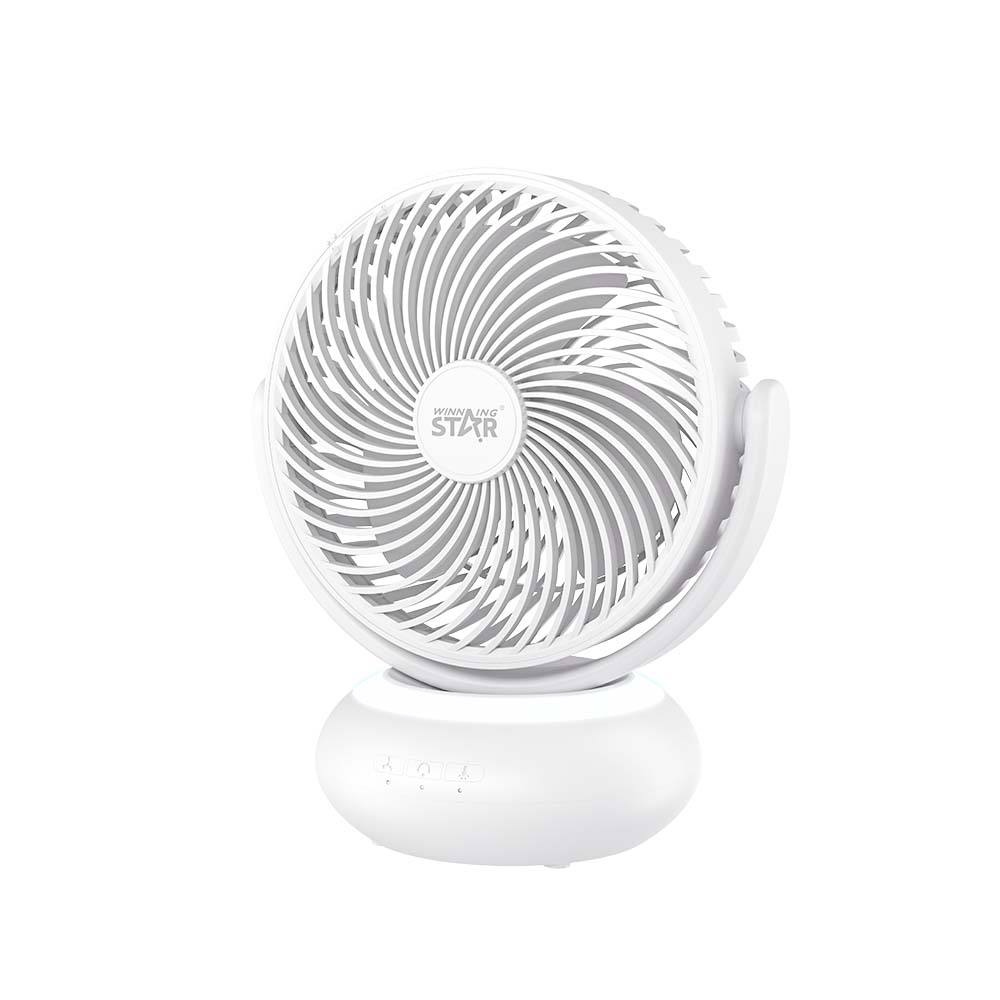 Rechargeable Air Circulation Table Fan 7" with LED Light