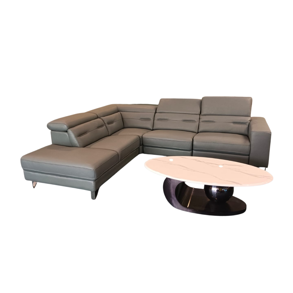 4.5 Seater L-Shape Cowhide Leather Electric Recliner Sofa