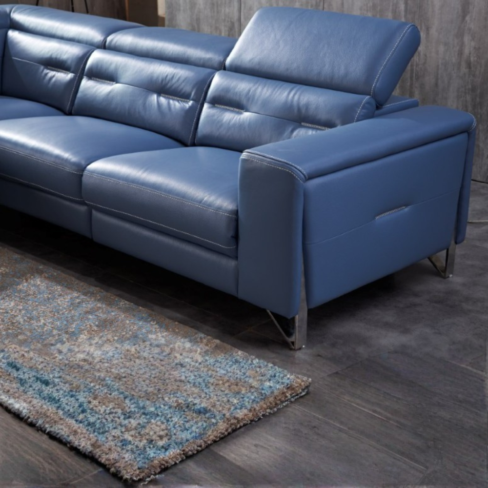 4.5 Seater L-Shape Cowhide Leather Electric Recliner Sofa