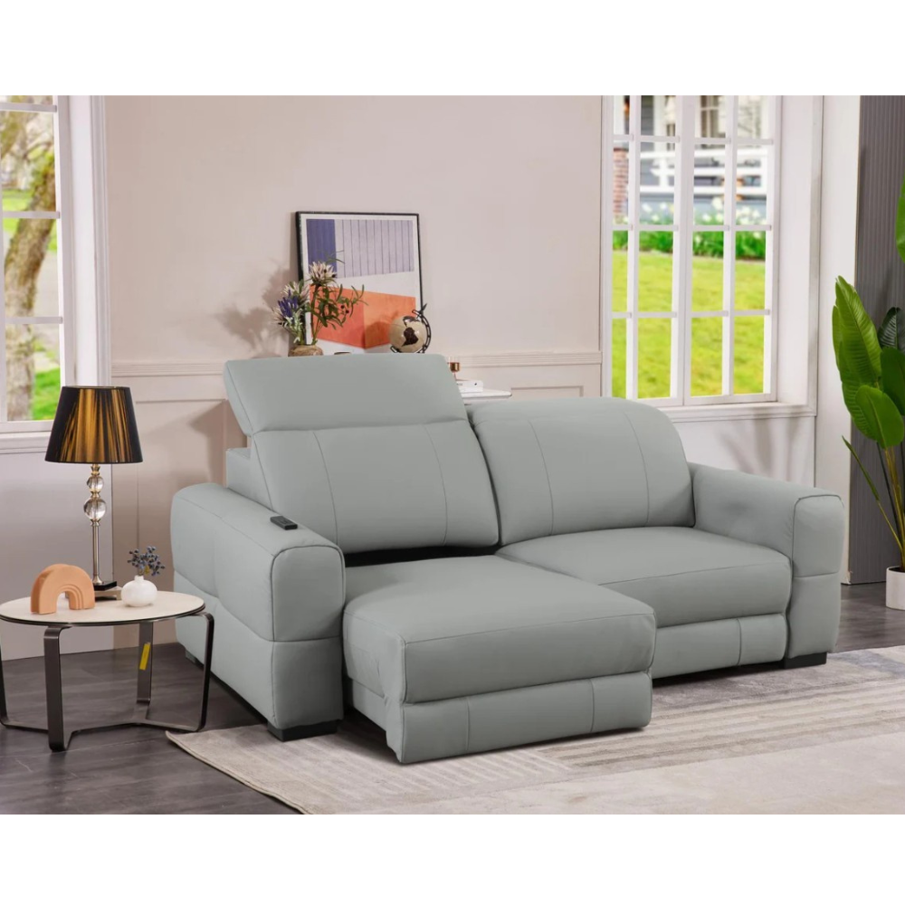 Remote Slider Leather Sofa 2 Seater