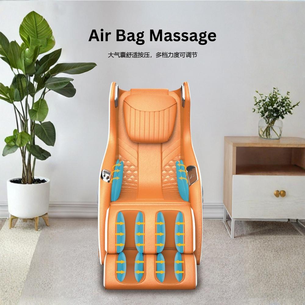 3D Mini Full Body Massage Chair Orange & Blue