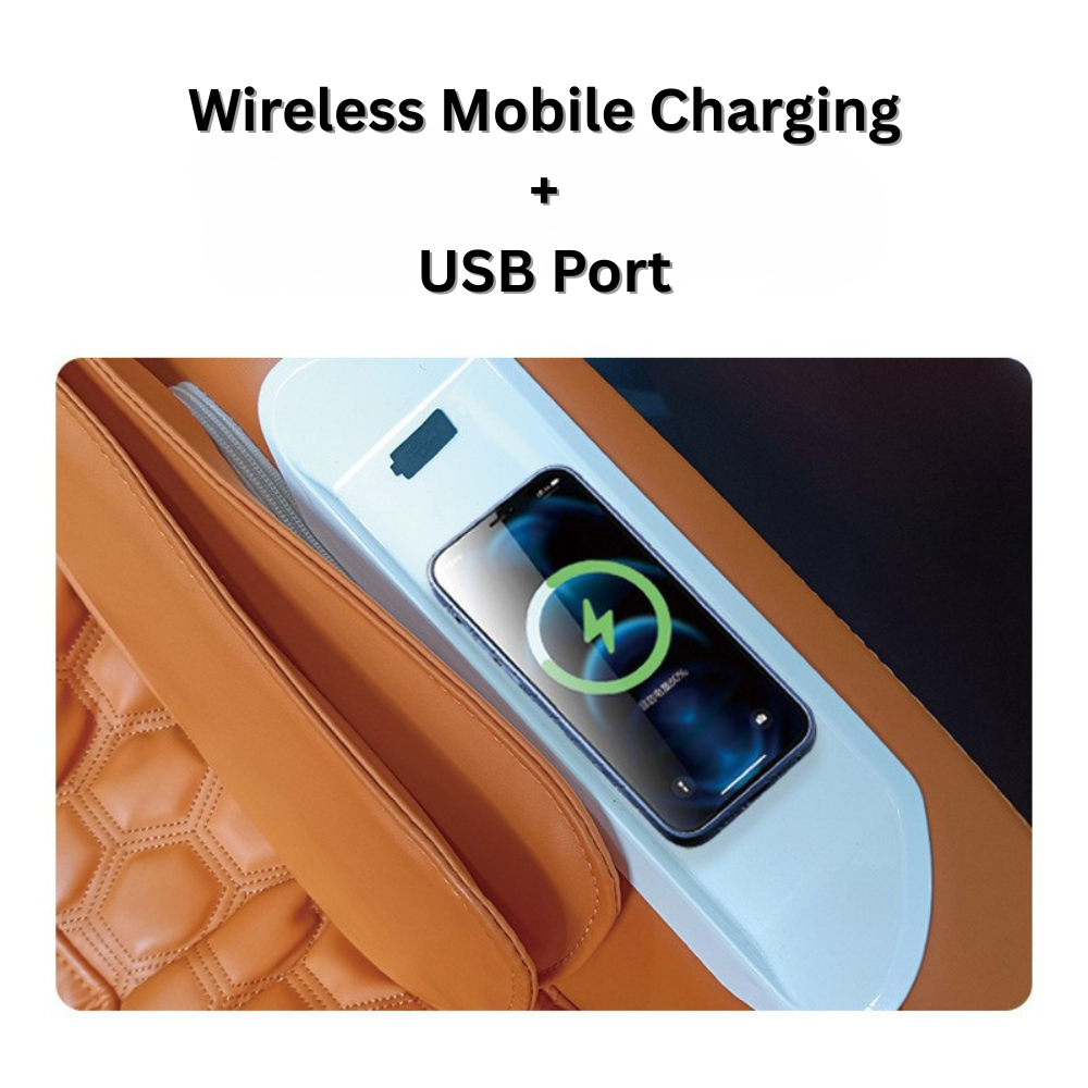 3D Mini Full Body Massage Chair Orange & Blue