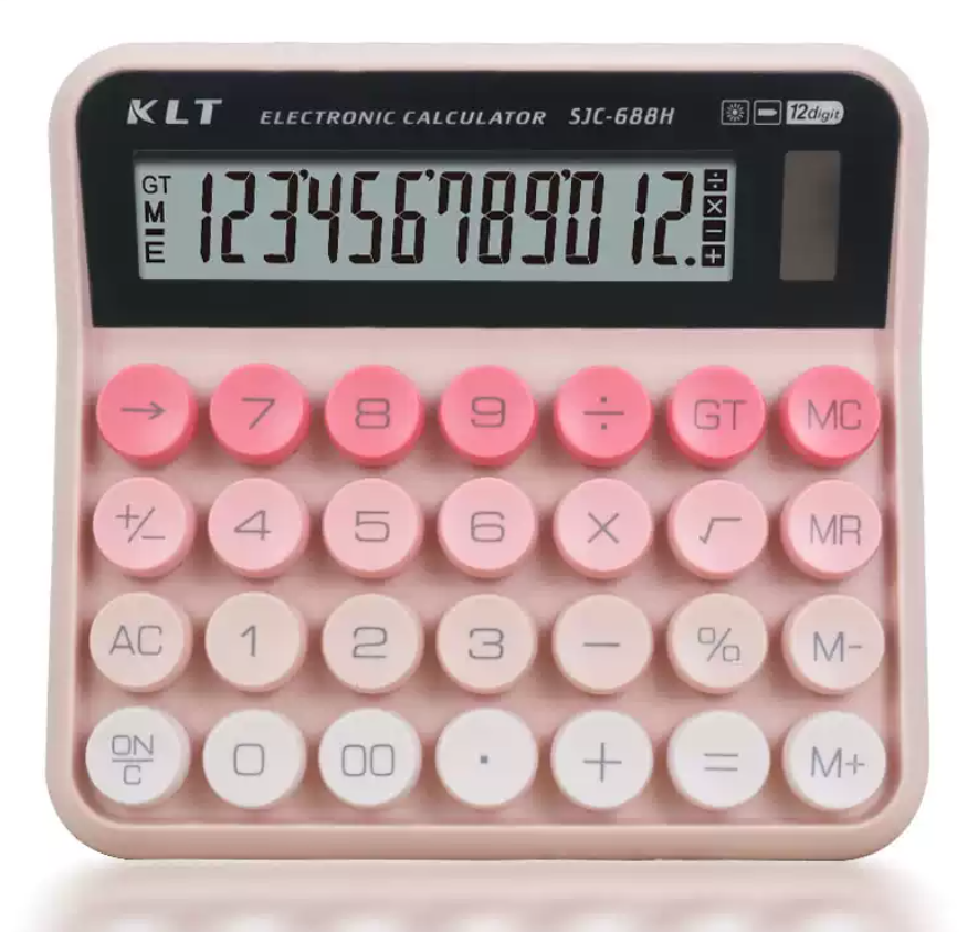 Colourful 12 Digits Mechanical Calculator