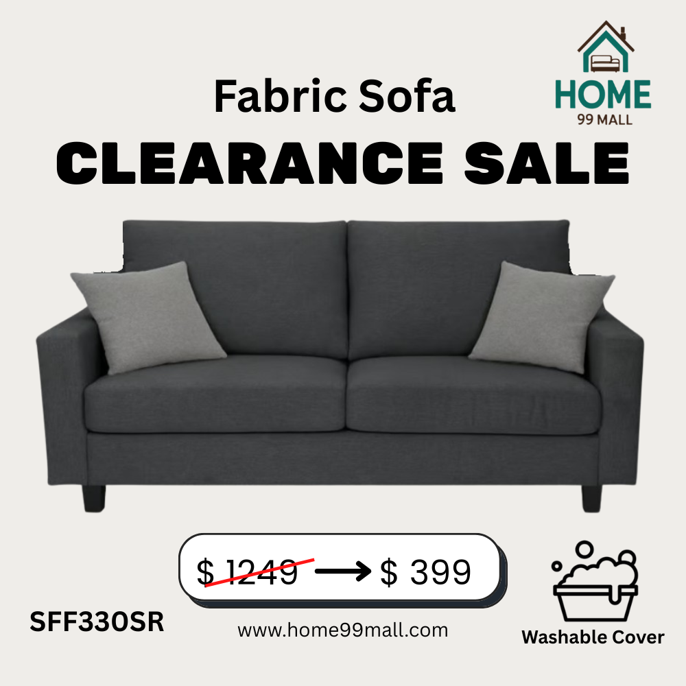 2.5 Seater Fabric Sofa (Dark Grey) | Washable Covers
