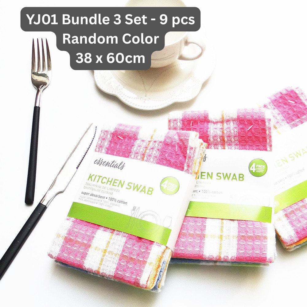 3 Bundle Set - 9 pcs | Premium Microfiber Cloth, Kitchen Towel