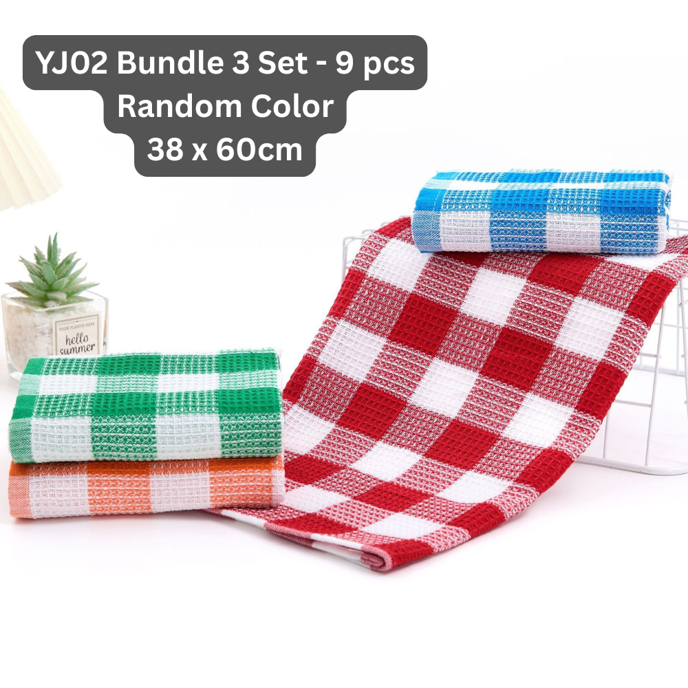 3 Bundle Set - 9 pcs | Premium Microfiber Cloth, Kitchen Towel